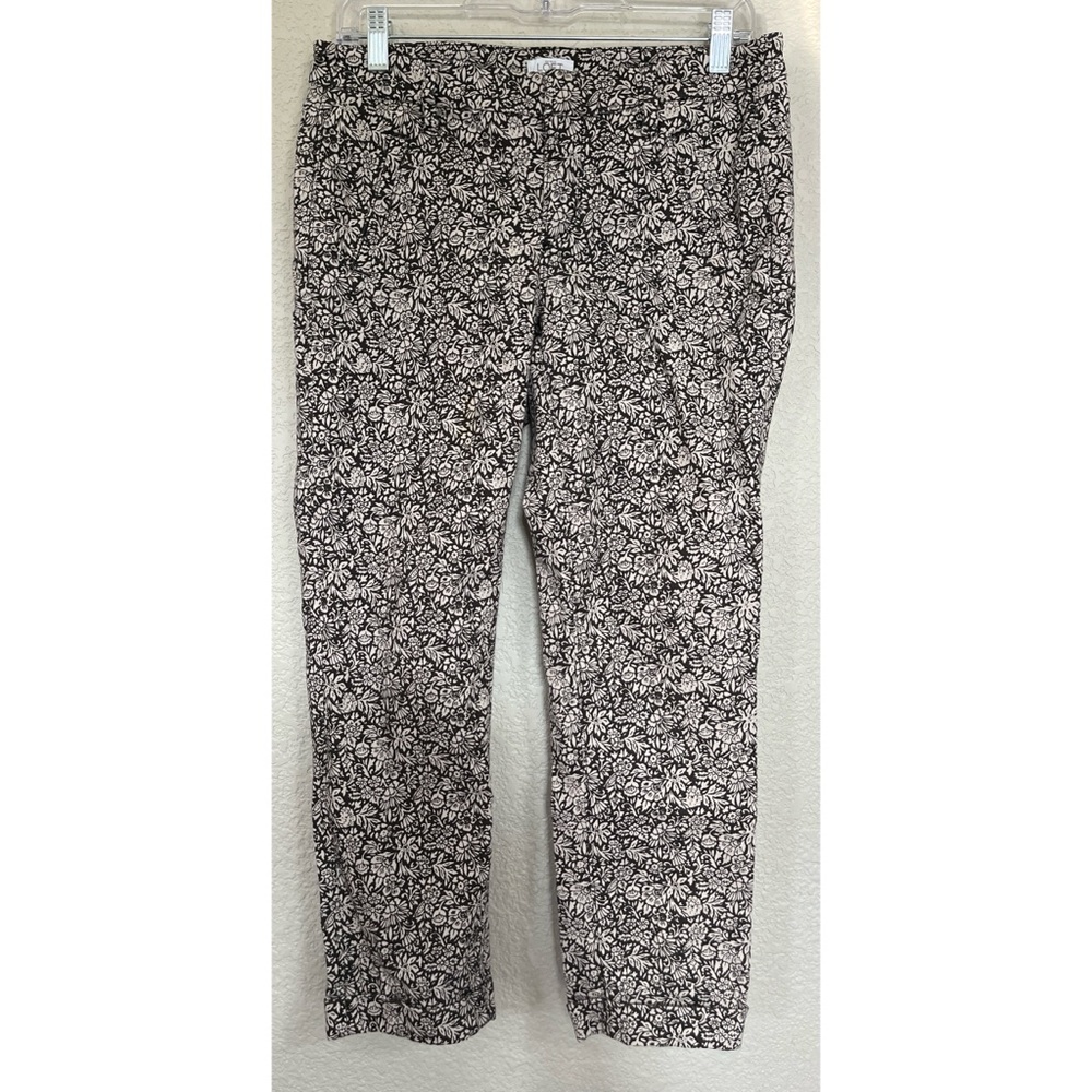 Ann Taylor Loft Black and White Floral Cropped Jeans Women’s Size 4